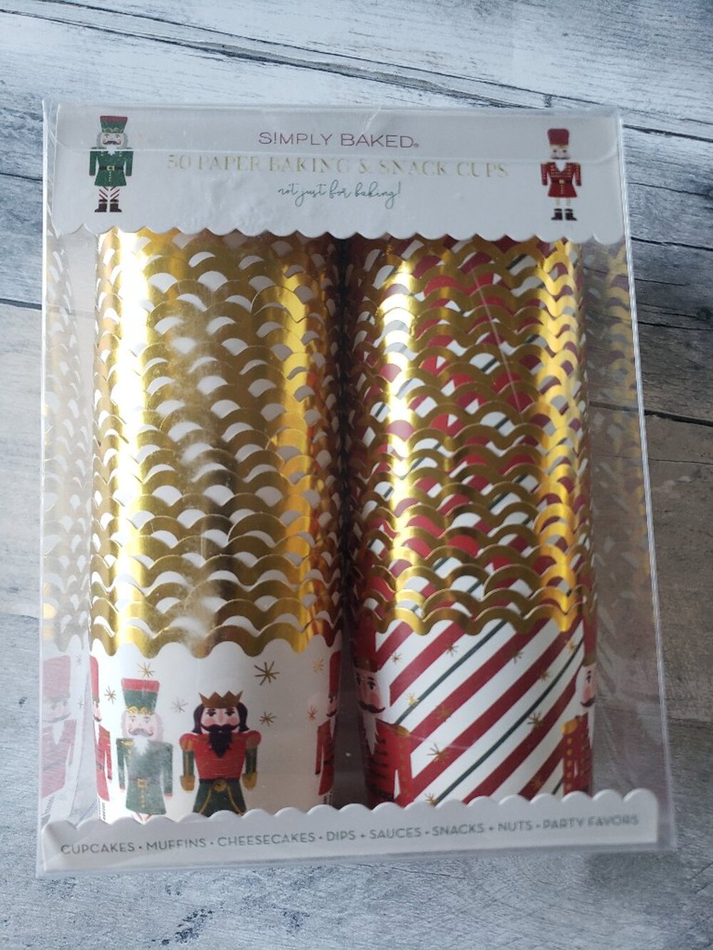 NWT - Simply Baked Nutcracker Themed 50 Paper Baking and Snack Cups 5oz.
